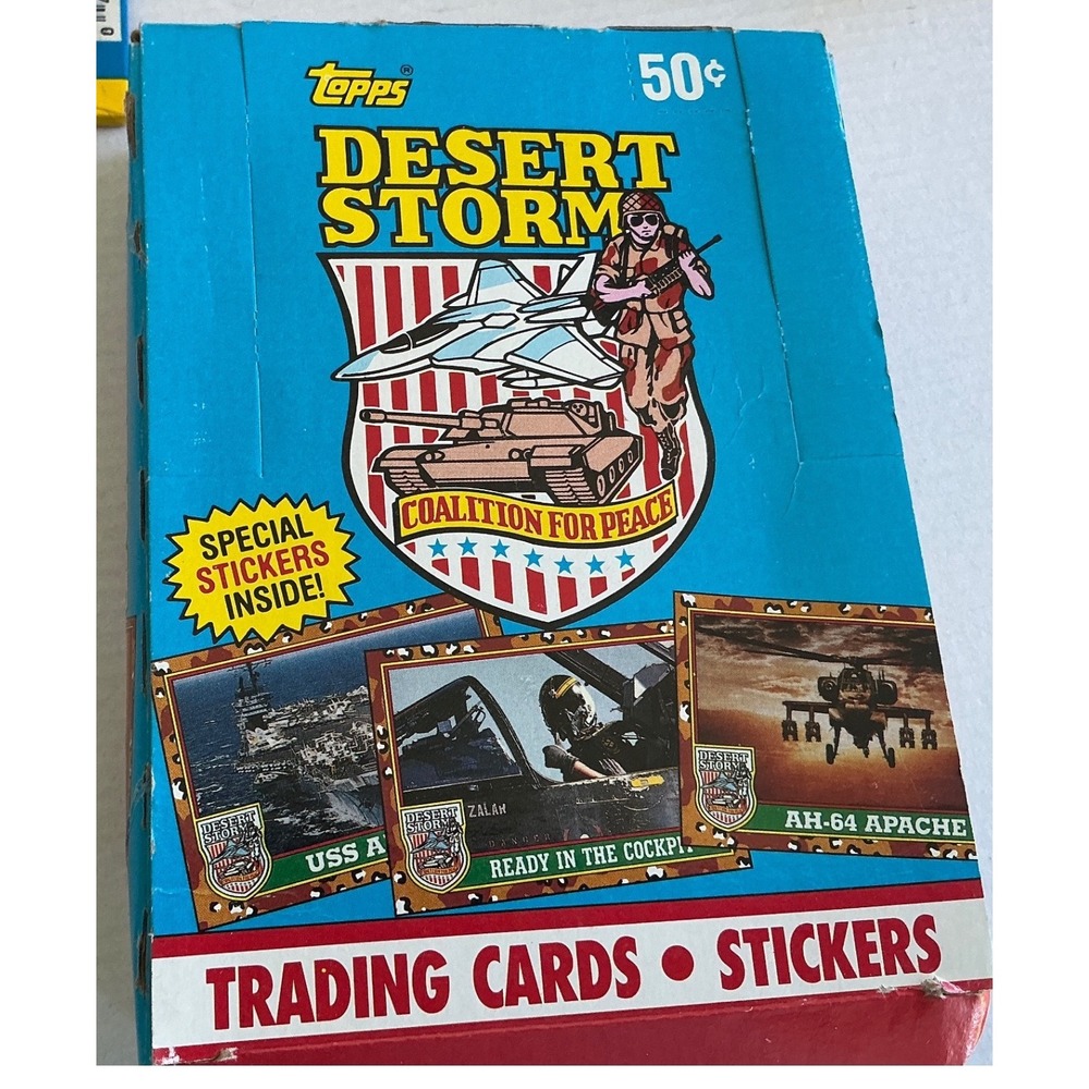 Topps Vintage 1991 Desert Storm Trading Cards 36 Pack Box Coalition for Peace - Picture 3 of 11